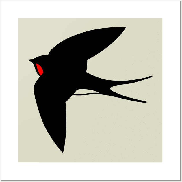 Clean and subtle design of a Swallow bird in a flight Wall Art by croquis design